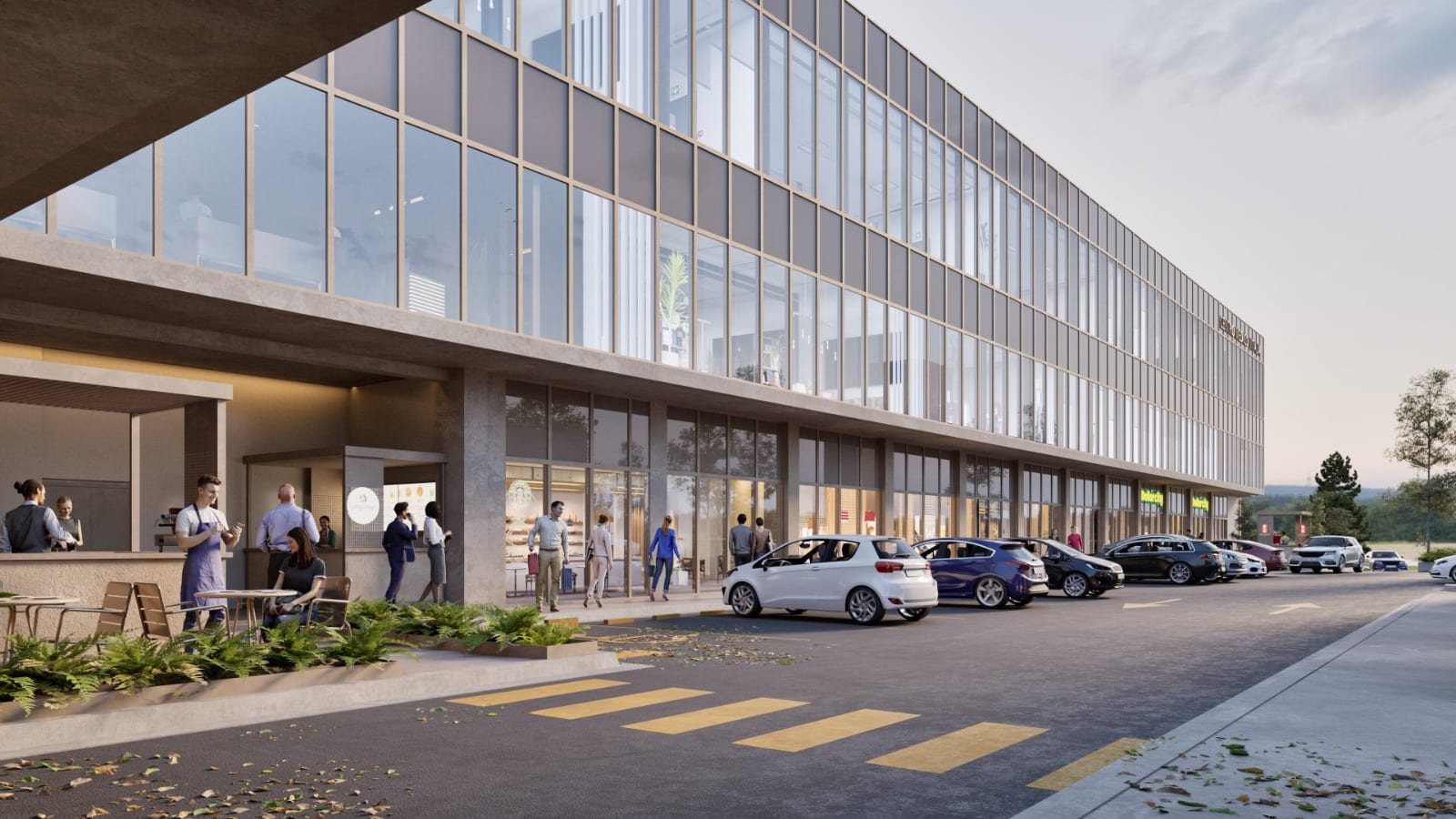 Plaza Vitalia · acceso y cafetería en planta baja