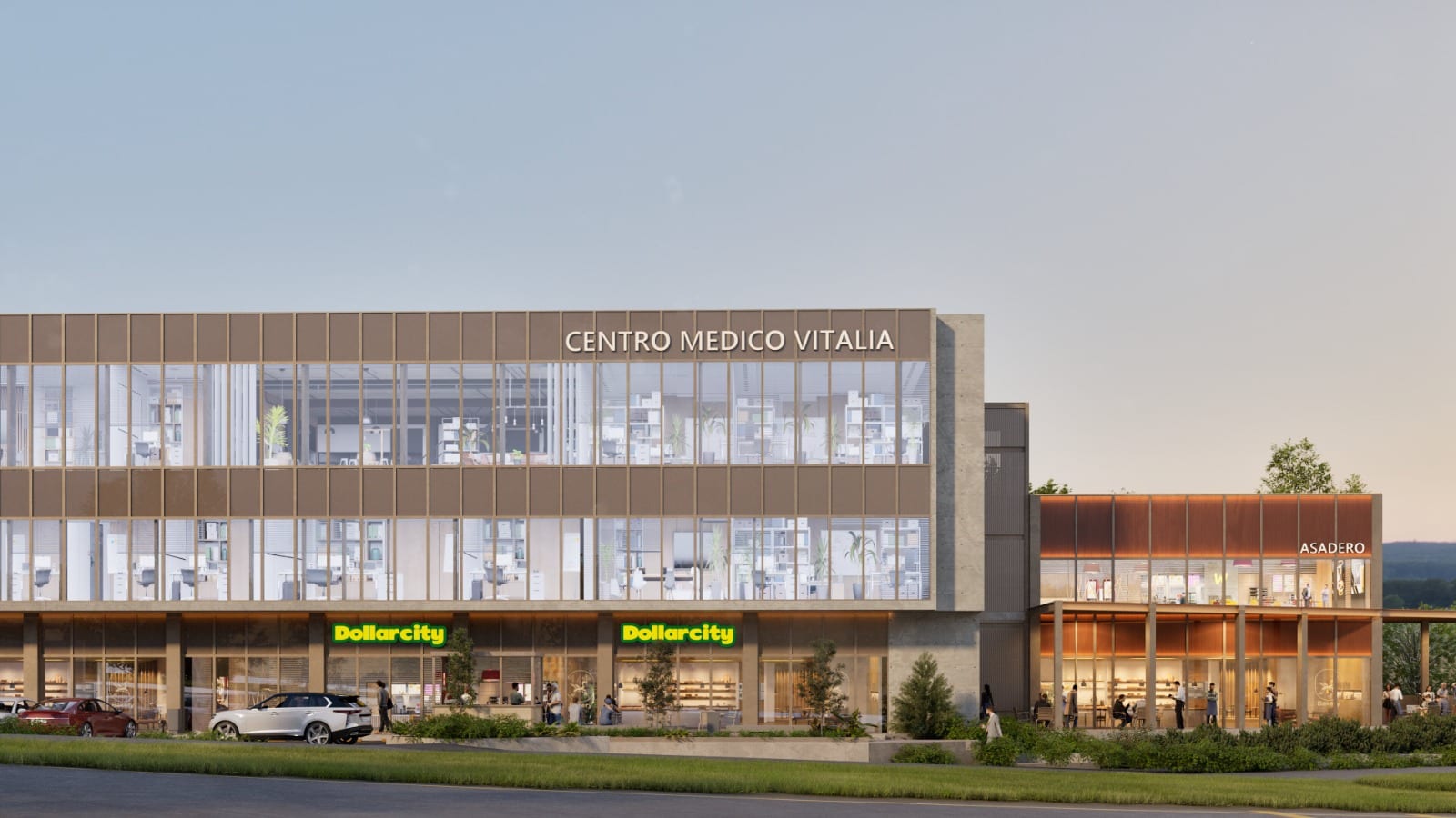 Plaza Vitalia · fachada del Centro Médico Vitalia